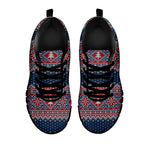 Winter Holiday Knitted Pattern Print Black Sneakers
