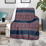 Winter Holiday Knitted Pattern Print Blanket