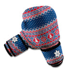 Winter Holiday Knitted Pattern Print Boxing Gloves