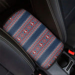 Winter Holiday Knitted Pattern Print Car Center Console Cover