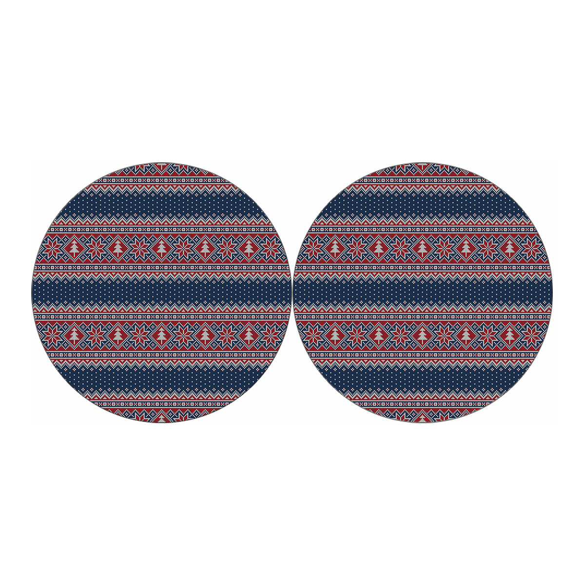 Winter Holiday Knitted Pattern Print Car Coasters