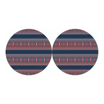 Winter Holiday Knitted Pattern Print Car Coasters