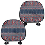 Winter Holiday Knitted Pattern Print Car Headrest Covers