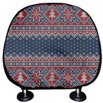 Winter Holiday Knitted Pattern Print Car Headrest Covers