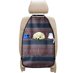 Winter Holiday Knitted Pattern Print Car Seat Organizers