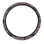 Winter Holiday Knitted Pattern Print Car Steering Wheel Cover