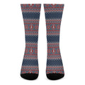 Winter Holiday Knitted Pattern Print Crew Socks