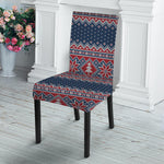 Winter Holiday Knitted Pattern Print Dining Chair Slipcover