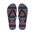 Winter Holiday Knitted Pattern Print Flip Flops
