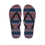 Winter Holiday Knitted Pattern Print Flip Flops