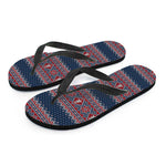 Winter Holiday Knitted Pattern Print Flip Flops