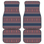 Winter Holiday Knitted Pattern Print Front and Back Car Floor Mats