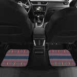 Winter Holiday Knitted Pattern Print Front and Back Car Floor Mats