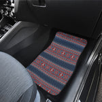 Winter Holiday Knitted Pattern Print Front Car Floor Mats