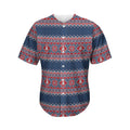 Winter Holiday Knitted Pattern Print Men's Baseball Jersey