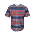 Winter Holiday Knitted Pattern Print Men's Baseball Jersey