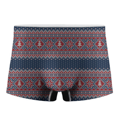 Winter Holiday Knitted Pattern Print Men's Boxer Briefs