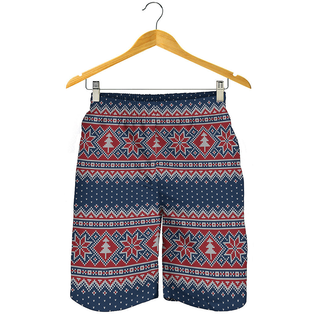 Winter Holiday Knitted Pattern Print Men's Shorts