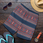 Winter Holiday Knitted Pattern Print Men's Shorts