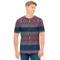 Winter Holiday Knitted Pattern Print Men's T-Shirt