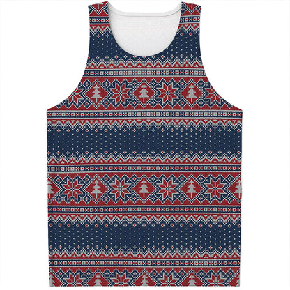 Winter Holiday Knitted Pattern Print Men's Tank Top
