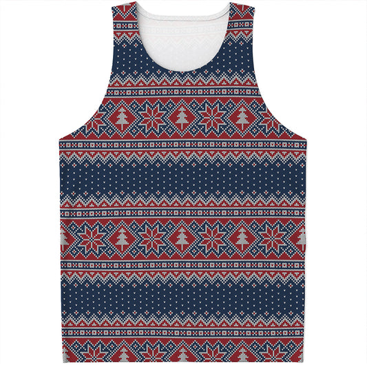 Winter Holiday Knitted Pattern Print Men's Tank Top