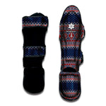Winter Holiday Knitted Pattern Print Muay Thai Shin Guard