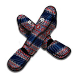 Winter Holiday Knitted Pattern Print Muay Thai Shin Guard