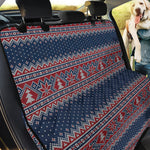 Winter Holiday Knitted Pattern Print Pet Car Back Seat Cover
