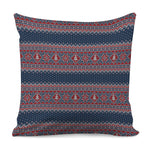 Winter Holiday Knitted Pattern Print Pillow Cover