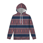 Winter Holiday Knitted Pattern Print Pullover Hoodie