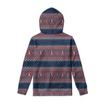 Winter Holiday Knitted Pattern Print Pullover Hoodie