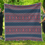 Winter Holiday Knitted Pattern Print Quilt
