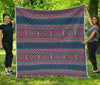 Winter Holiday Knitted Pattern Print Quilt
