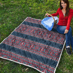 Winter Holiday Knitted Pattern Print Quilt