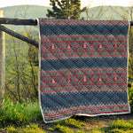 Winter Holiday Knitted Pattern Print Quilt