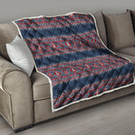 Winter Holiday Knitted Pattern Print Quilt