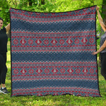 Winter Holiday Knitted Pattern Print Quilt