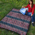 Winter Holiday Knitted Pattern Print Quilt