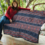 Winter Holiday Knitted Pattern Print Quilt