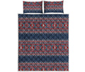 Winter Holiday Knitted Pattern Print Quilt Bed Set