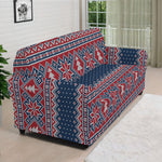 Winter Holiday Knitted Pattern Print Sofa Cover