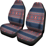 Winter Holiday Knitted Pattern Print Universal Fit Car Seat Covers