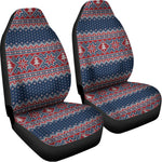 Winter Holiday Knitted Pattern Print Universal Fit Car Seat Covers