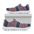 Winter Holiday Knitted Pattern Print White Running Shoes