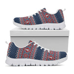 Winter Holiday Knitted Pattern Print White Sneakers