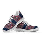 Winter Holiday Knitted Pattern Print White Sneakers