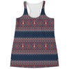 Winter Holiday Knitted Pattern Print Women's Racerback Tank Top