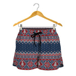 Winter Holiday Knitted Pattern Print Women's Shorts