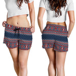 Winter Holiday Knitted Pattern Print Women's Shorts